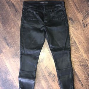 Express black moto jegging